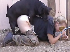 Zoo Sex Porn หลอกมัดมือทหารหญิงฝรั่งให้หมาสองตัวรุมข่มขืนถ่ายวิดีโอโป๊แนวสัตว์เย็ดหีคน